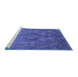 Sideview of Machine Washable Oriental Blue Industrial Rug, wshurb1944blu