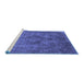 Sideview of Machine Washable Oriental Blue Industrial Rug, wshurb1944blu