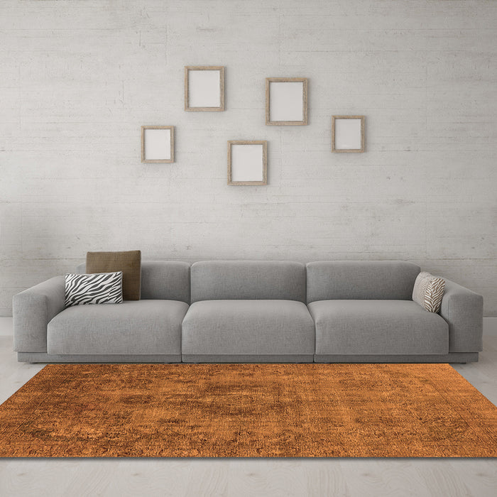 Machine Washable Oriental Orange Industrial Area Rugs in a Living Room, wshurb1944org