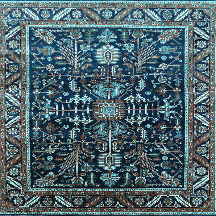 Square Oriental Light Blue Industrial Rug, urb1945lblu