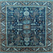 Square Oriental Light Blue Industrial Rug, urb1945lblu