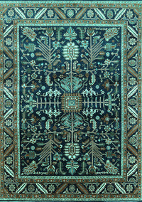 Oriental Turquoise Industrial Rug, urb1945turq