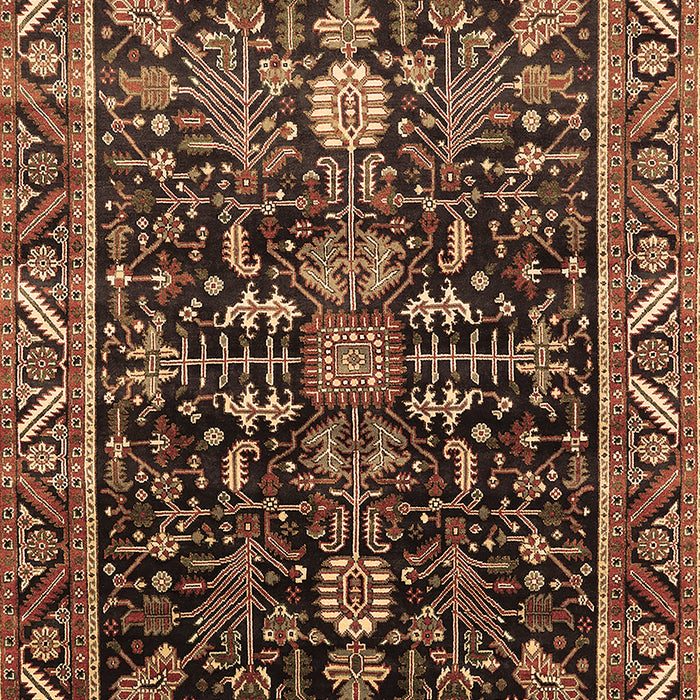 Machine Washable Oriental Brown Industrial Rug, wshurb1945brn