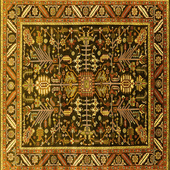 Square Oriental Yellow Industrial Rug, urb1945yw