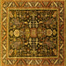 Square Oriental Yellow Industrial Rug, urb1945yw