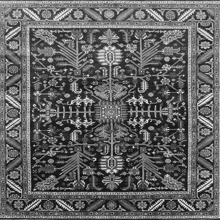Square Oriental Gray Industrial Rug, urb1945gry