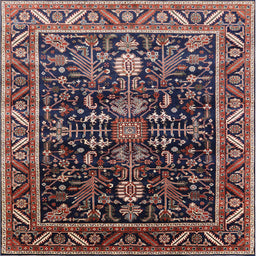 Square Machine Washable Industrial Modern Purple Lily Purple Rug, wshurb1945