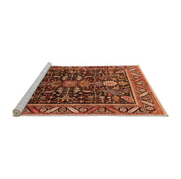 Sideview of Machine Washable Oriental Orange Industrial Area Rugs, wshurb1945org