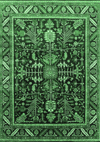 Oriental Emerald Green Industrial Rug, urb1945emgrn