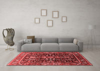 Machine Washable Oriental Red Industrial Rug, wshurb1945red