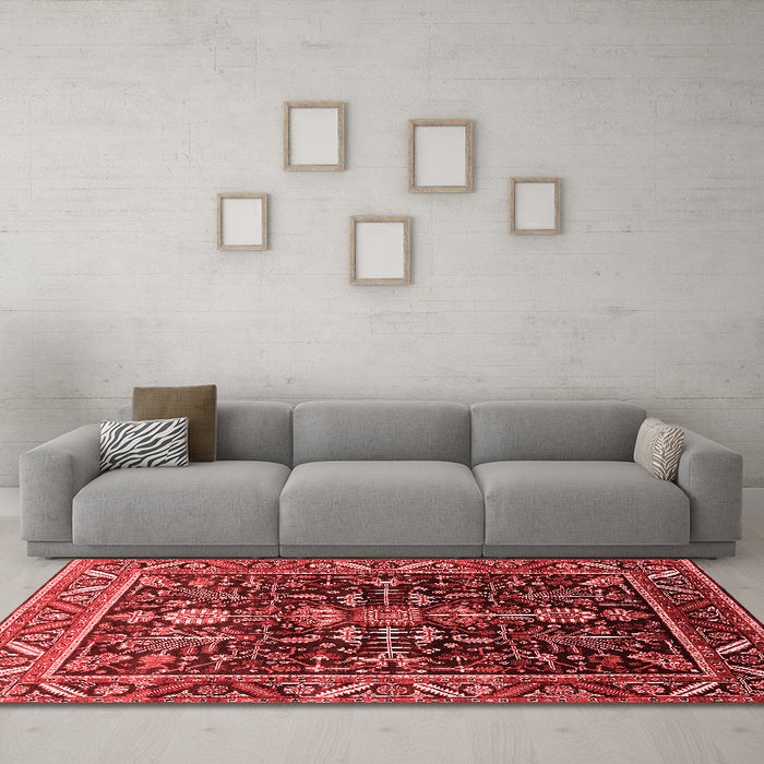 Industrial Red Washable Rugs