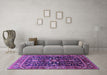 Machine Washable Oriental Purple Industrial Area Rugs in a Living Room, wshurb1945pur