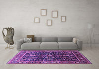 Machine Washable Oriental Purple Industrial Rug, wshurb1945pur