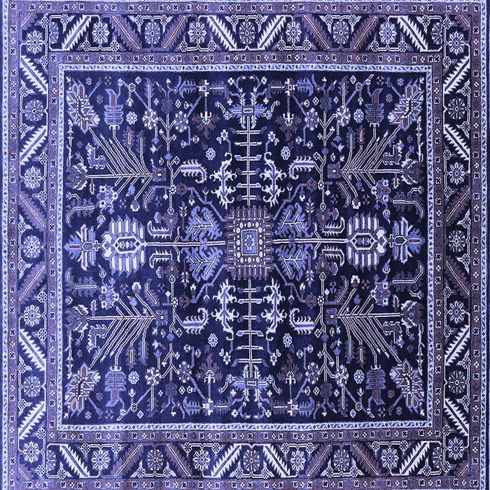 Square Oriental Blue Industrial Rug, urb1945blu
