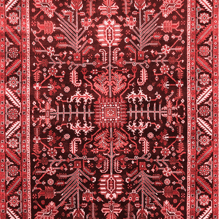 Machine Washable Oriental Red Industrial Rug, wshurb1945red