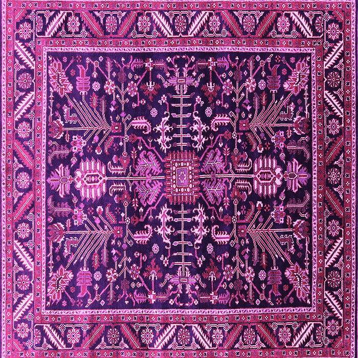 Square Machine Washable Oriental Pink Industrial Rug, wshurb1945pnk