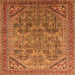 Square Oriental Orange Industrial Rug, urb1946org