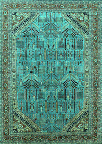 Oriental Turquoise Industrial Rug, urb1946turq