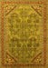 Machine Washable Oriental Yellow Industrial Rug, wshurb1946yw