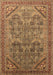 Machine Washable Oriental Brown Industrial Rug, wshurb1946brn