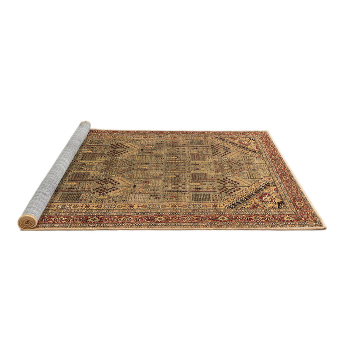 Sideview of Machine Washable Oriental Brown Industrial Rug, wshurb1946brn