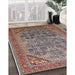 Mid-Century Modern Red Brown Oriental Rug in Family Room, urb1946