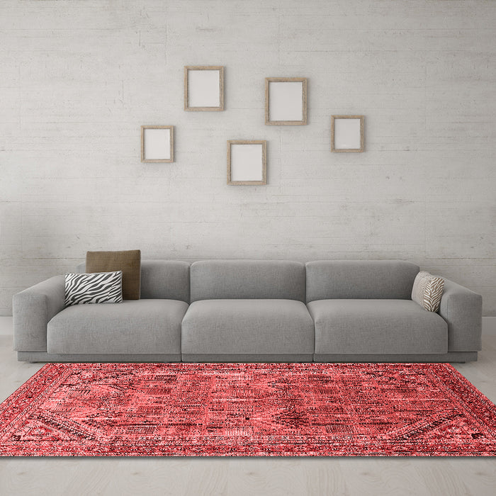 Industrial Red Washable Rugs
