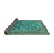 Sideview of Oriental Turquoise Industrial Rug, urb1946turq