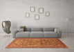 Machine Washable Oriental Orange Industrial Area Rugs in a Living Room, wshurb1946org