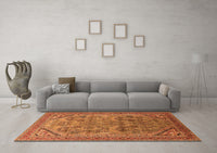 Machine Washable Oriental Orange Industrial Rug, wshurb1946org