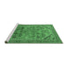 Sideview of Machine Washable Oriental Emerald Green Industrial Area Rugs, wshurb1946emgrn