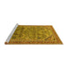 Sideview of Machine Washable Oriental Yellow Industrial Rug, wshurb1946yw