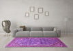 Machine Washable Oriental Purple Industrial Area Rugs in a Living Room, wshurb1946pur