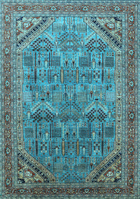 Oriental Light Blue Industrial Rug, urb1946lblu