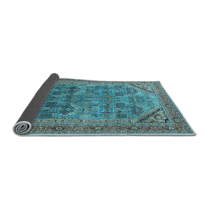 Sideview of Oriental Light Blue Industrial Rug, urb1946lblu