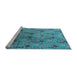 Sideview of Machine Washable Oriental Light Blue Industrial Rug, wshurb1947lblu