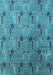 Machine Washable Oriental Light Blue Industrial Rug, wshurb1947lblu