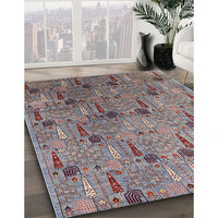 Mid-Century Modern Maroon Purple Oriental Rug, urb1947