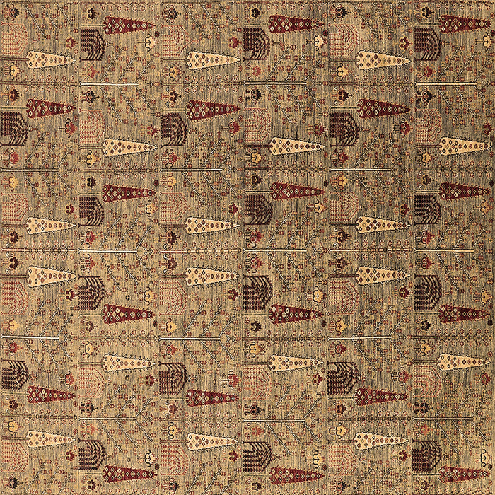 Square Machine Washable Oriental Brown Industrial Rug, wshurb1947brn