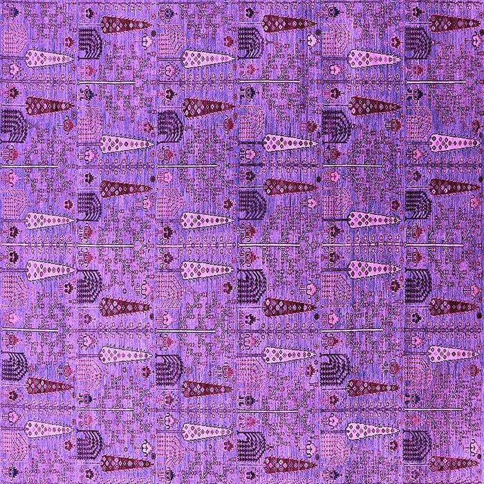 Square Machine Washable Oriental Purple Industrial Area Rugs, wshurb1947pur