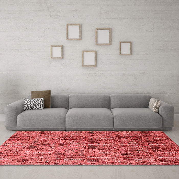 Industrial Red Washable Rugs