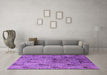 Machine Washable Oriental Purple Industrial Area Rugs in a Living Room, wshurb1947pur