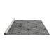 Sideview of Machine Washable Oriental Gray Industrial Rug, wshurb1947gry