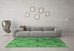 Machine Washable Oriental Emerald Green Industrial Area Rugs in a Living Room,, wshurb1947emgrn