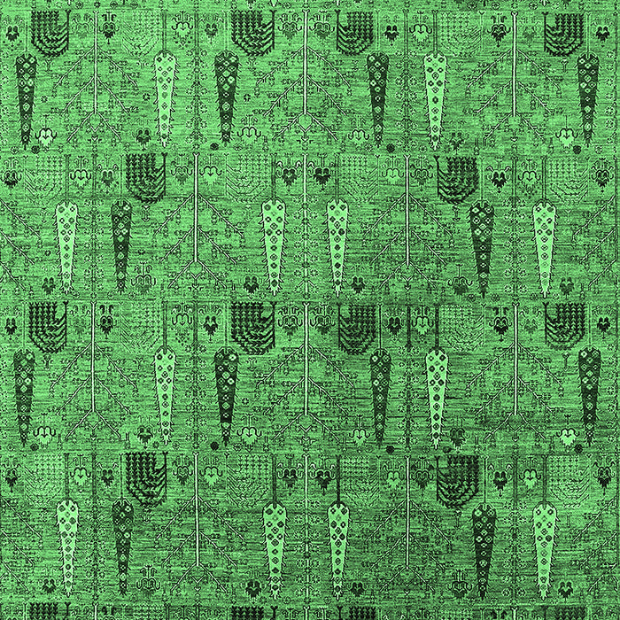 Machine Washable Oriental Emerald Green Industrial Area Rugs, wshurb1947emgrn