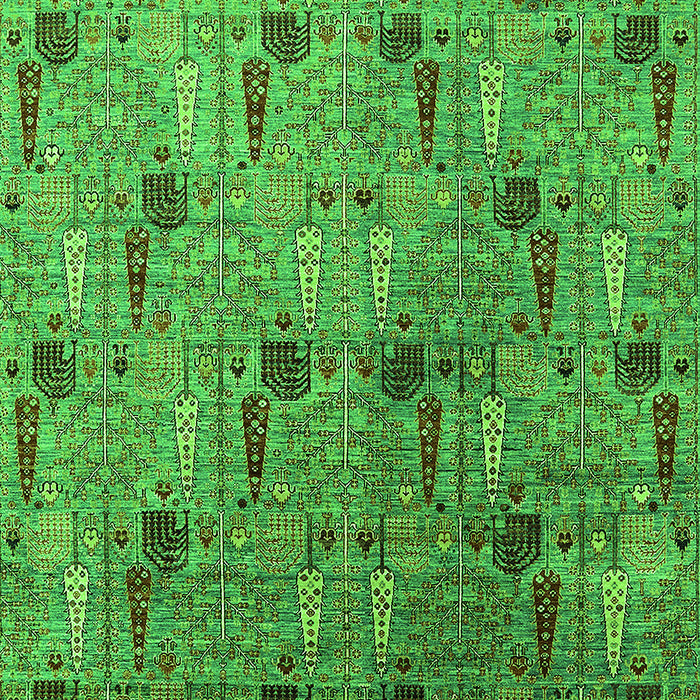 Machine Washable Oriental Green Industrial Area Rugs, wshurb1947grn