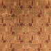 Square Machine Washable Oriental Orange Industrial Area Rugs, wshurb1947org