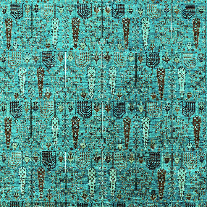 Machine Washable Oriental Turquoise Industrial Area Rugs, wshurb1947turq