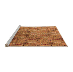 Sideview of Machine Washable Oriental Orange Industrial Area Rugs, wshurb1947org