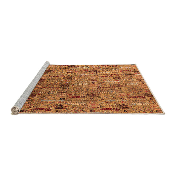 Sideview of Machine Washable Oriental Orange Industrial Area Rugs, wshurb1947org